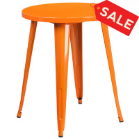 Flash Furniture CH-51080-29-OR-GG 24'' Round Metal Indoor-Outdoor Table in Orange